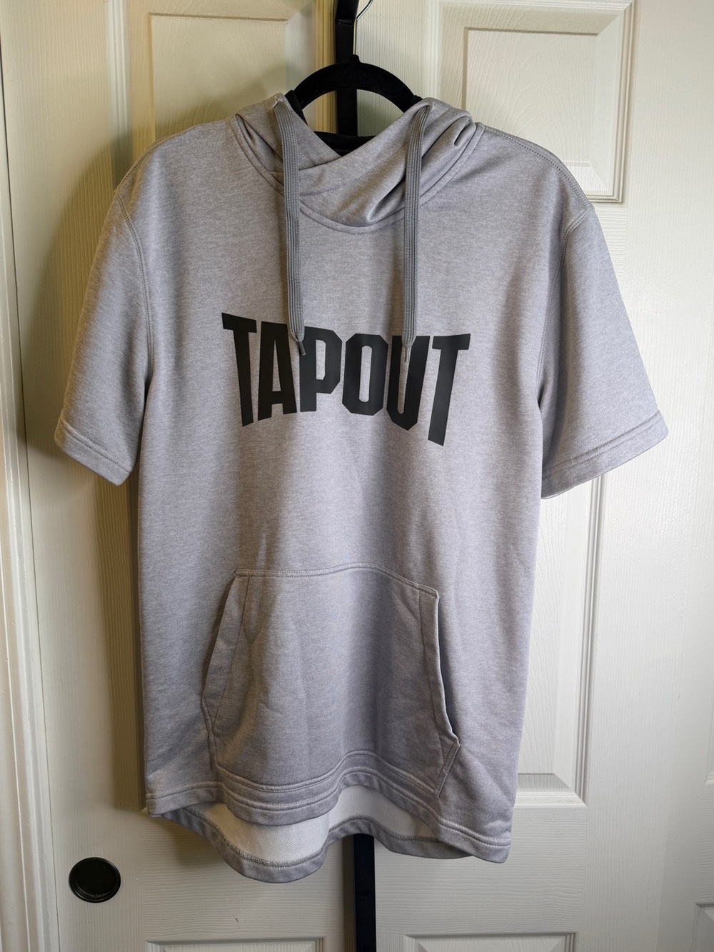 SALE - Tapout Short-Sleeve Hoodie in Light Gray